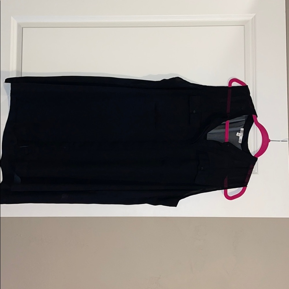 BLACK SHEER LONG BLOUSE